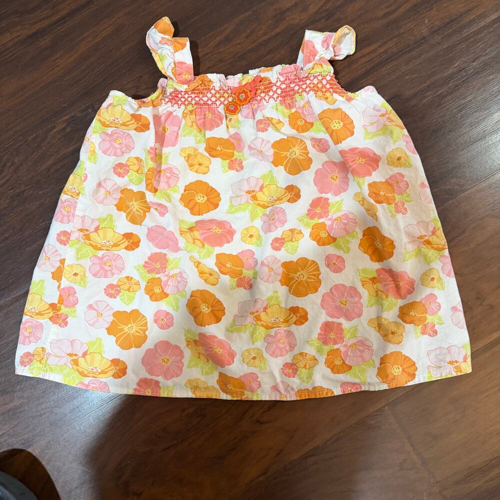 GYMBOREE Flower Smocked Dress Size 12-18M EUC